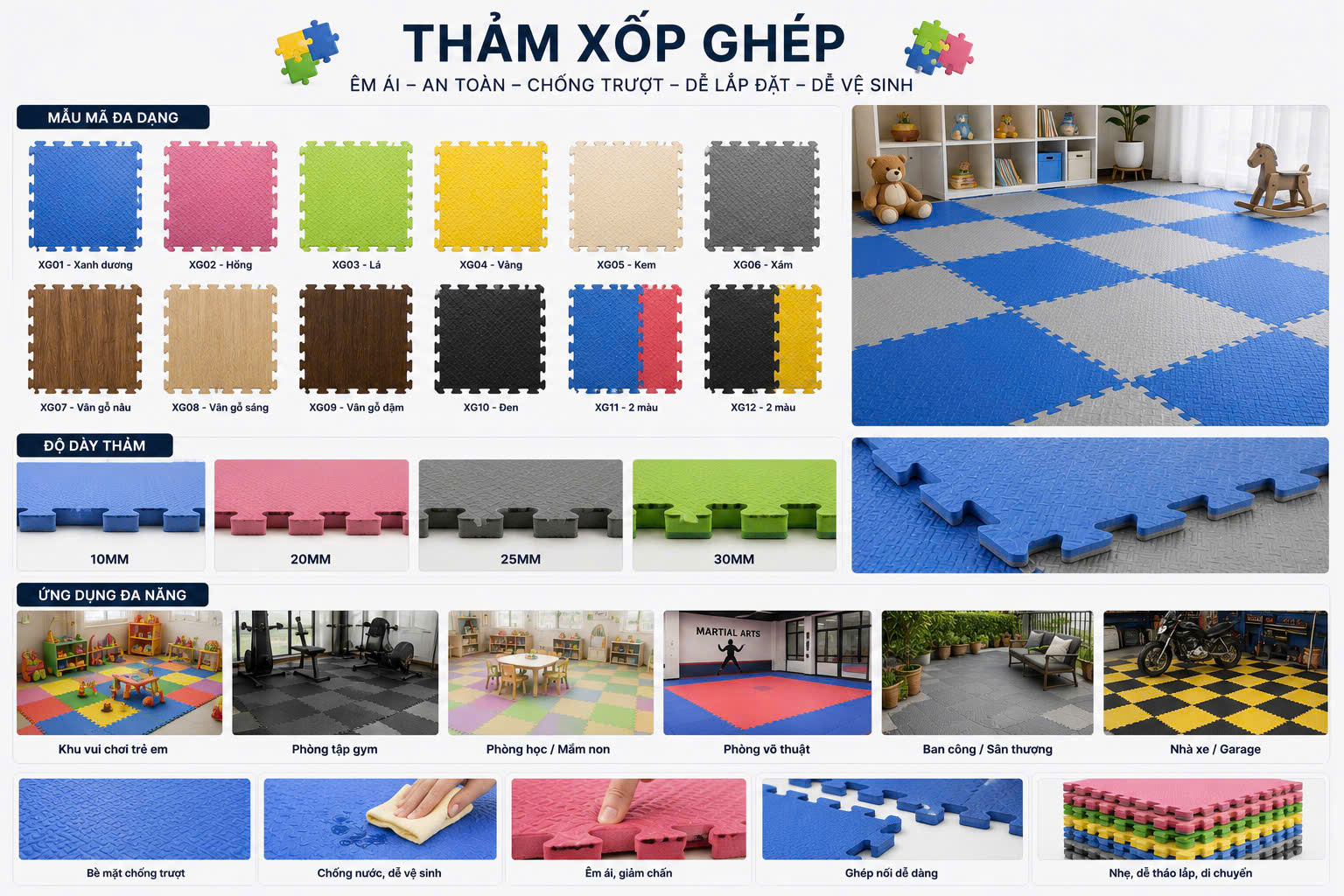 Thảm xốp vân gỗ